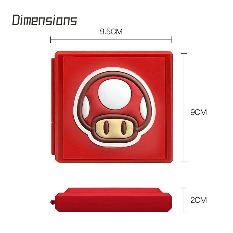 doepeBAE Switch Game Card Case, Portable Hard Shell Storage with 12 Card Slots (R Red) - Image 2